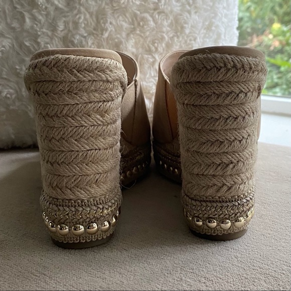 SEVEN DIALS SHANIA NATURAL/NUBUCK ESPADRILLE WEDGE SANDLE/SLIDE SZ 7.5 NWT - Picture 9 of 14